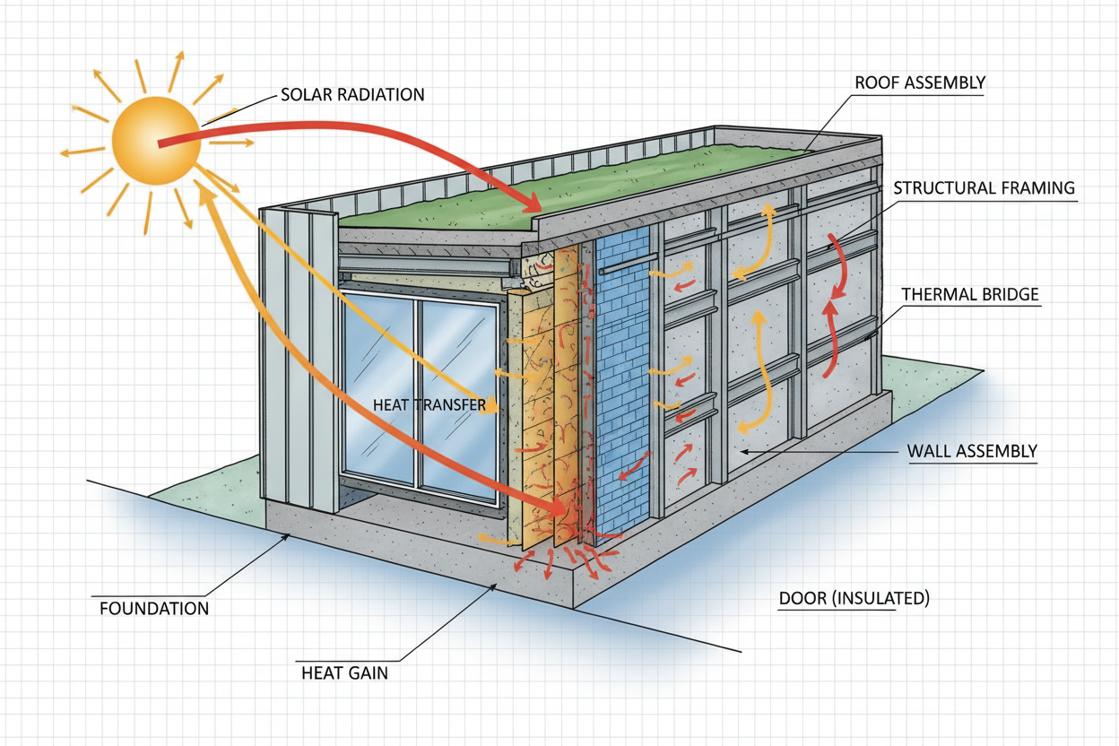 Components of a building envelope and temperature dynamics – LuminX